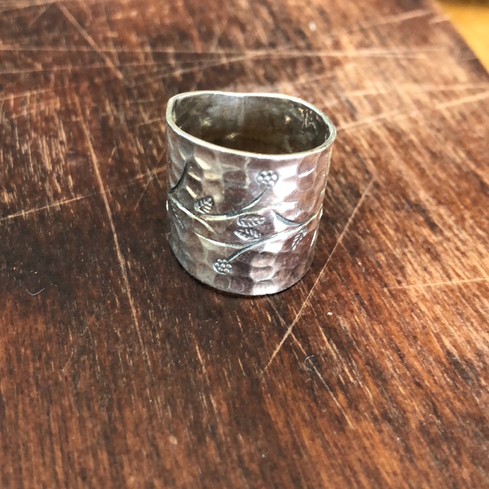 Leaf Sterling Silver Ring - image 1